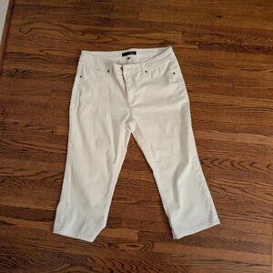 1822 Denim Women’s White Cotton Blend Cropped Capri Denim Jeans Size 12